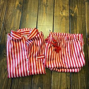 Victoria’s Secret Silky Pajama Set. Top L- Bottoms XL